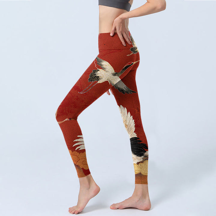 Leginsy fitness z nadrukiem Buddha Stones z tkaniny Lycra do jogi dla kobiet - image 4