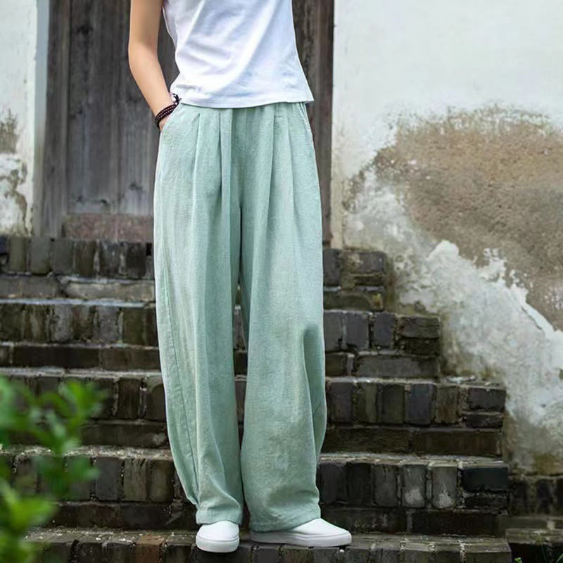 Spodnie do jogi damskie z kieszeniami Buddha Stones Casual Cotton - PaleTurquoise - US14, UK/AU18, EU46 (4XL) - image 10