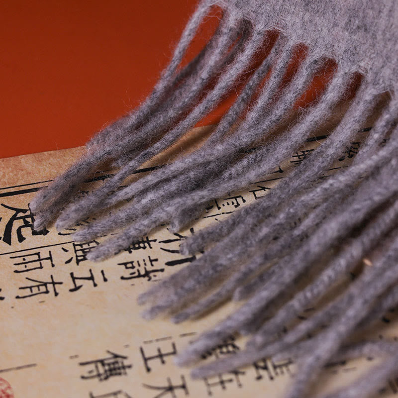 Szal z wełny Buddha Stones Kamienie Różowa piwonia Motyl Haft Chwost Zimowy Przytulny Szal Podróżny Otulacz - image 4