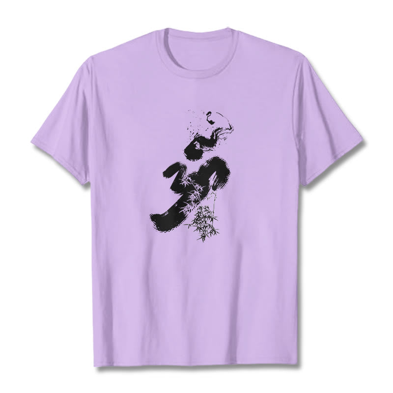 Koszulka z bawełny Buddha Stones OM Bamboo Ink - Śliwka - 2XL - image 14