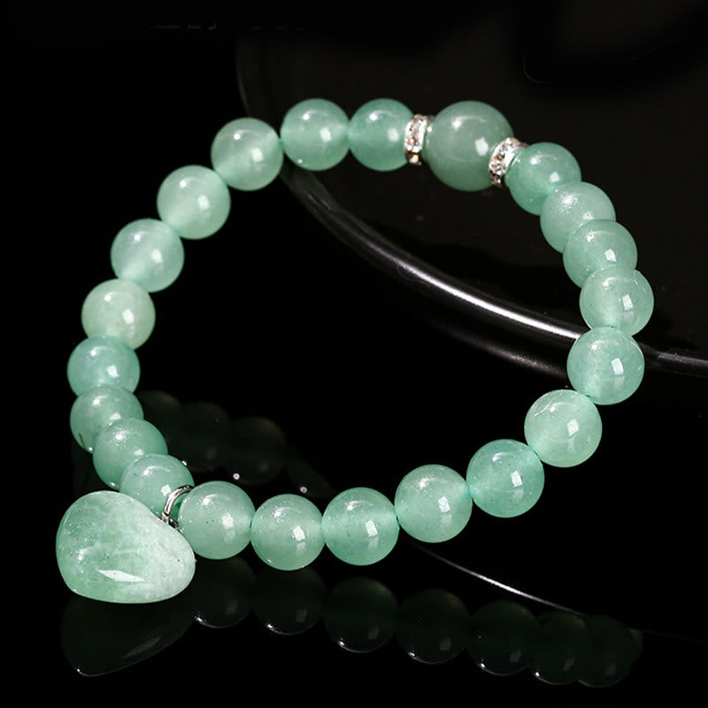 Różnorodne kryształowe Buddha Stones z zielonym awenturynem, bransoletka Love Heart Balance