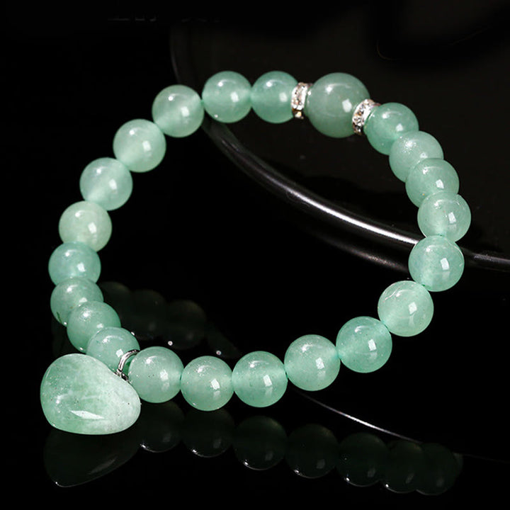 Różnorodne kryształowe Buddha Stones z zielonym awenturynem, bransoletka Love Heart Balance