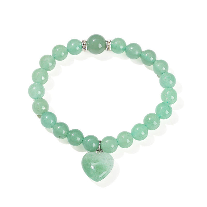 Różnorodne kryształowe Buddha Stones z zielonym awenturynem, bransoletka Love Heart Balance