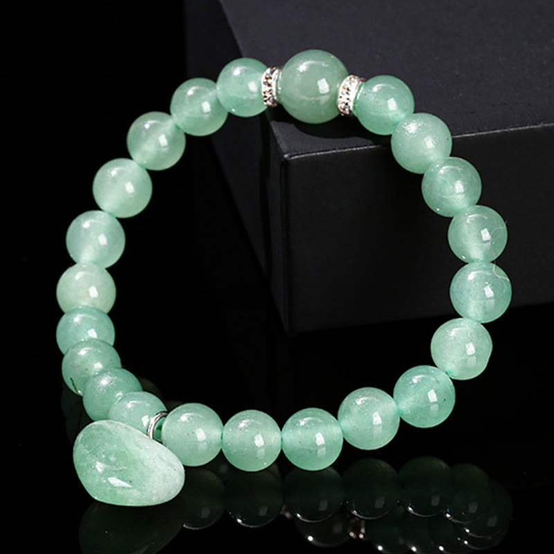 Różnorodne kryształowe Buddha Stones z zielonym awenturynem, bransoletka Love Heart Balance