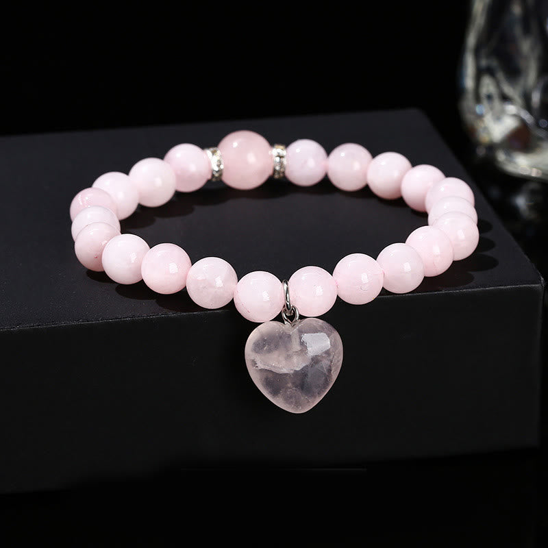 Różnorodne kryształowe Buddha Stones z zielonym awenturynem, bransoletka Love Heart Balance