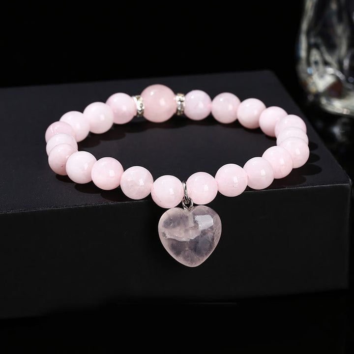 Różnorodne kryształowe Buddha Stones z zielonym awenturynem, bransoletka Love Heart Balance