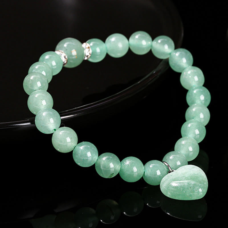 Różnorodne kryształowe Buddha Stones z zielonym awenturynem, bransoletka Love Heart Balance