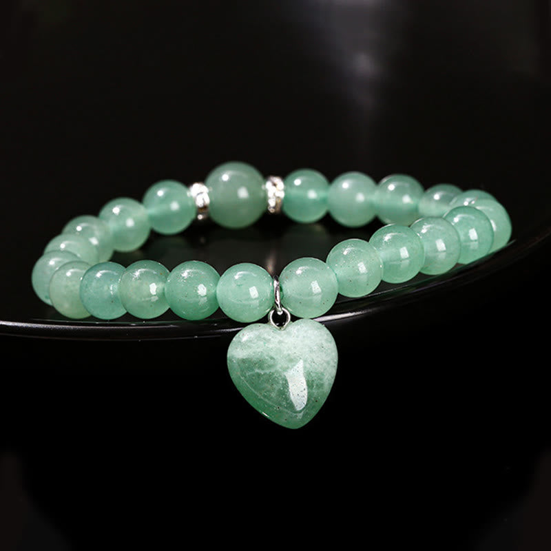 Różnorodne kryształowe Buddha Stones z zielonym awenturynem, bransoletka Love Heart Balance