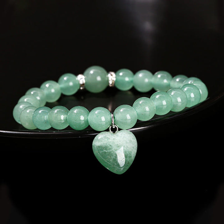 Różnorodne kryształowe Buddha Stones z zielonym awenturynem, bransoletka Love Heart Balance