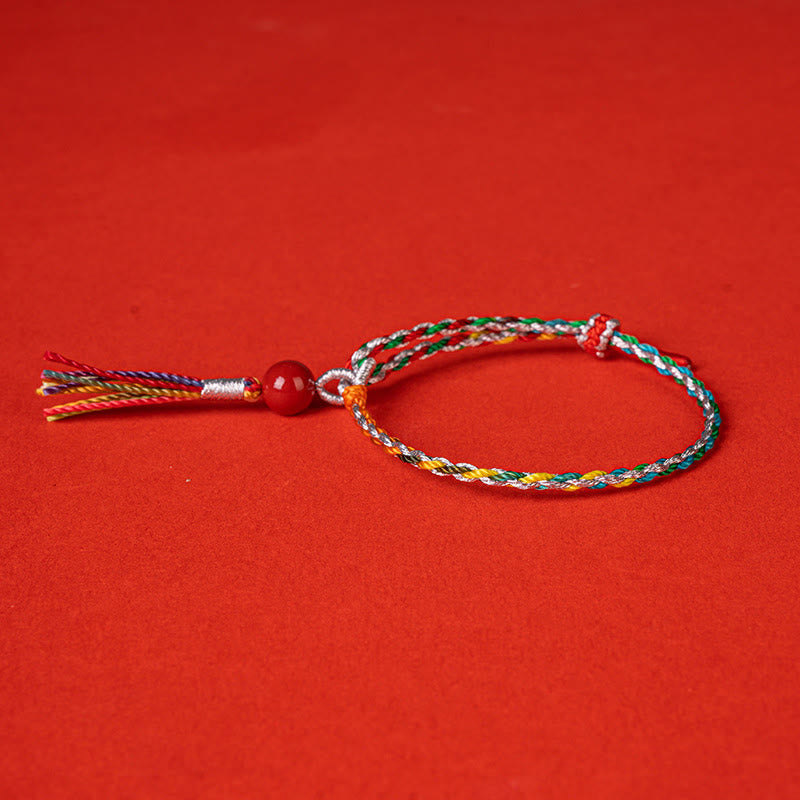 Bransoletka z kolorowych sznurków Cinnabar z Buddha Stones