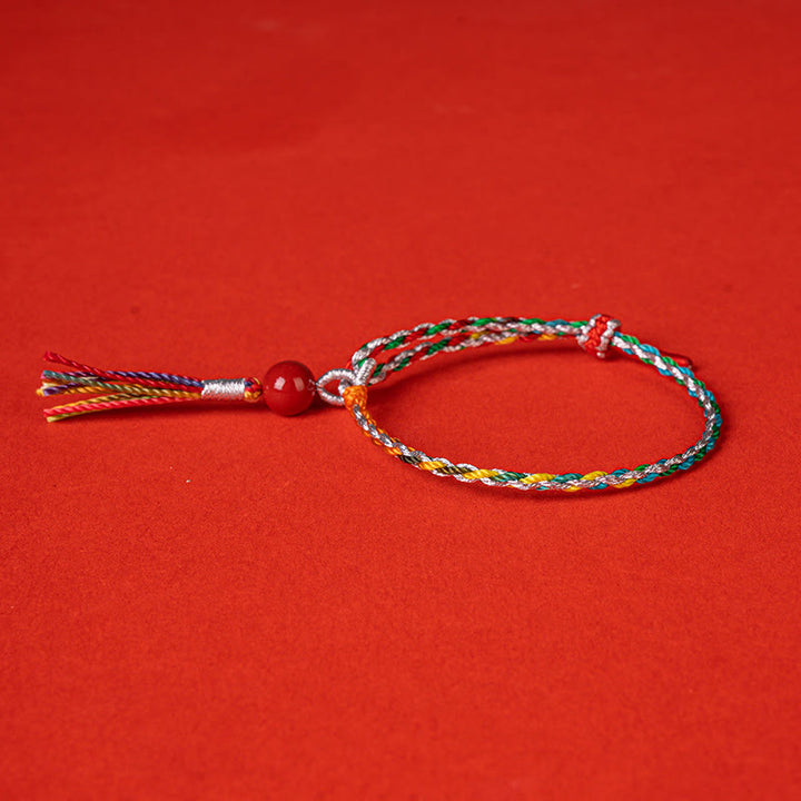 Bransoletka z kolorowych sznurków Cinnabar z Buddha Stones