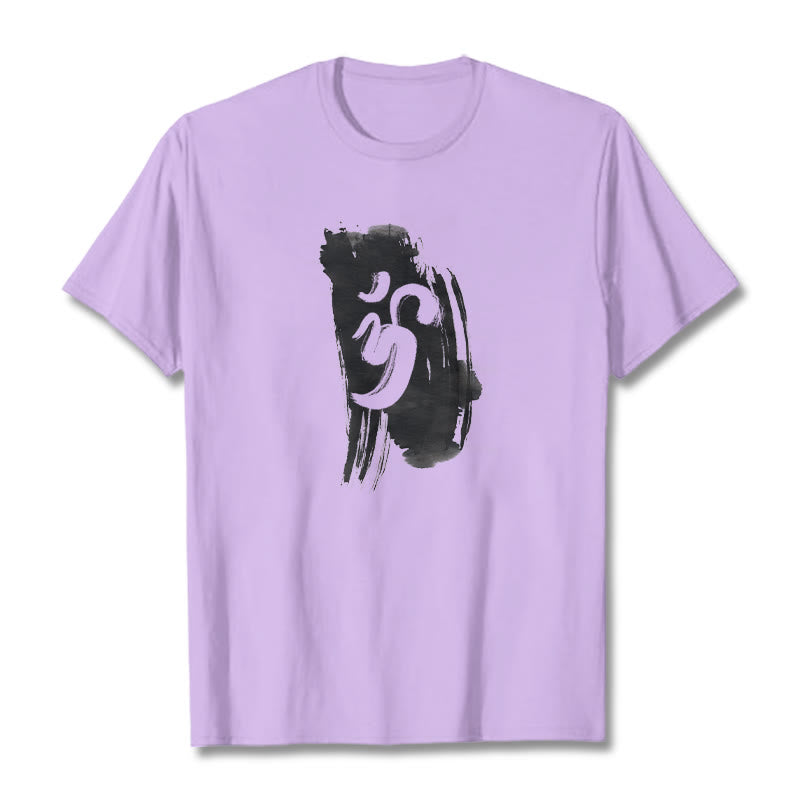 Koszulka z nadrukiem OM Ink z Buddha Stones - Śliwka - 2XL - image 13