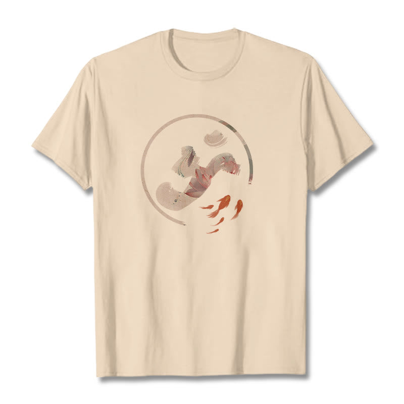 Koszulka z bawełny Buddha Stones OM Lotus Koi Fish - For - 2XL - image 9