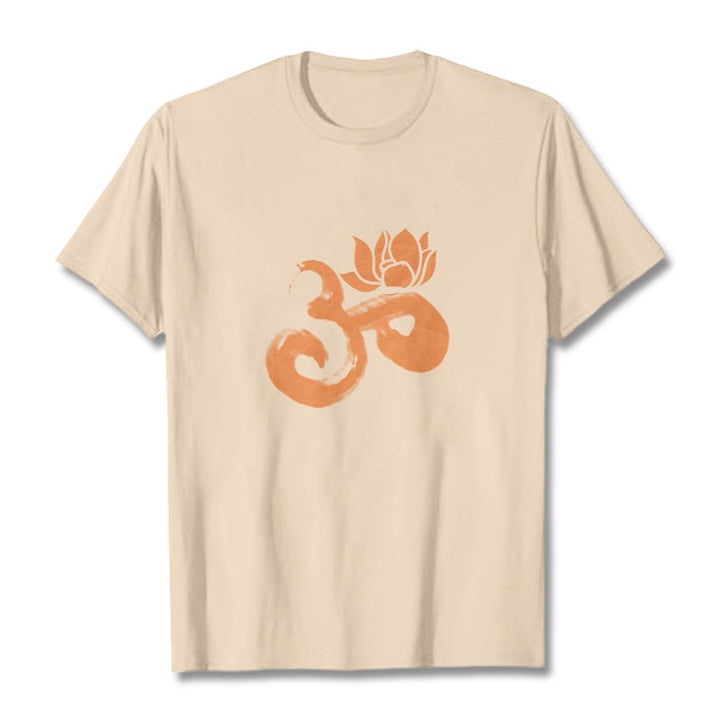 Koszulka z bawełny Buddha Stones OM Lotus Flower - For - 2XL - image 0