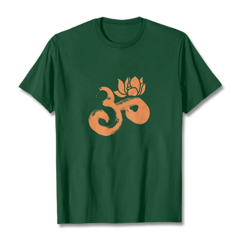 Koszulka z bawełny Buddha Stones OM Lotus Flower - ForestGreen - 2XL - image 10