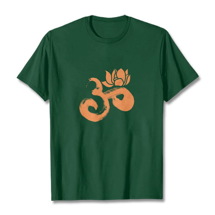 Koszulka z bawełny Buddha Stones OM Lotus Flower - ForestGreen - 2XL - image 10