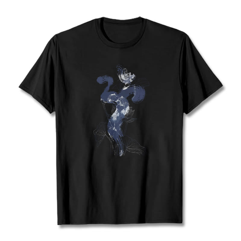 Buddha Stones OM Kwiat Lotosu Tło Bawełniana Koszulka T-shirt - Czarny - 2XL - image 5