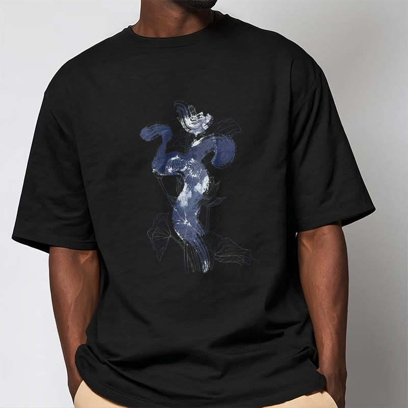 Buddha Stones OM Kwiat Lotosu Tło Bawełniana Koszulka T-shirt - image 6