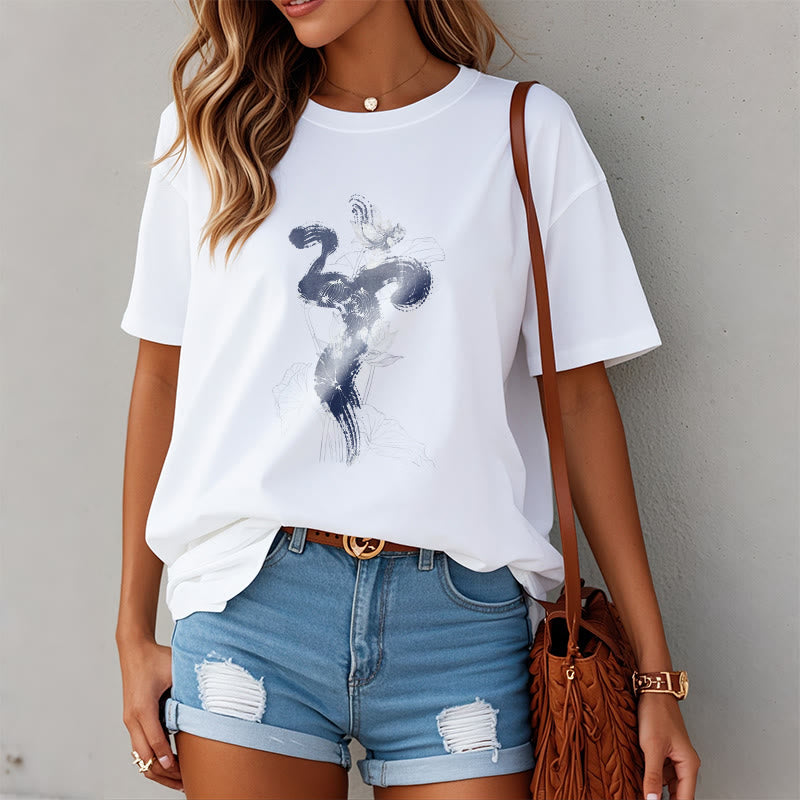 Buddha Stones OM Kwiat Lotosu Tło Bawełniana Koszulka T-shirt - image 1