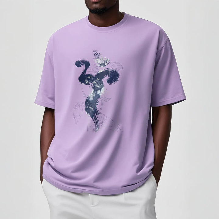 Buddha Stones OM Kwiat Lotosu Tło Bawełniana Koszulka T-shirt - image 15