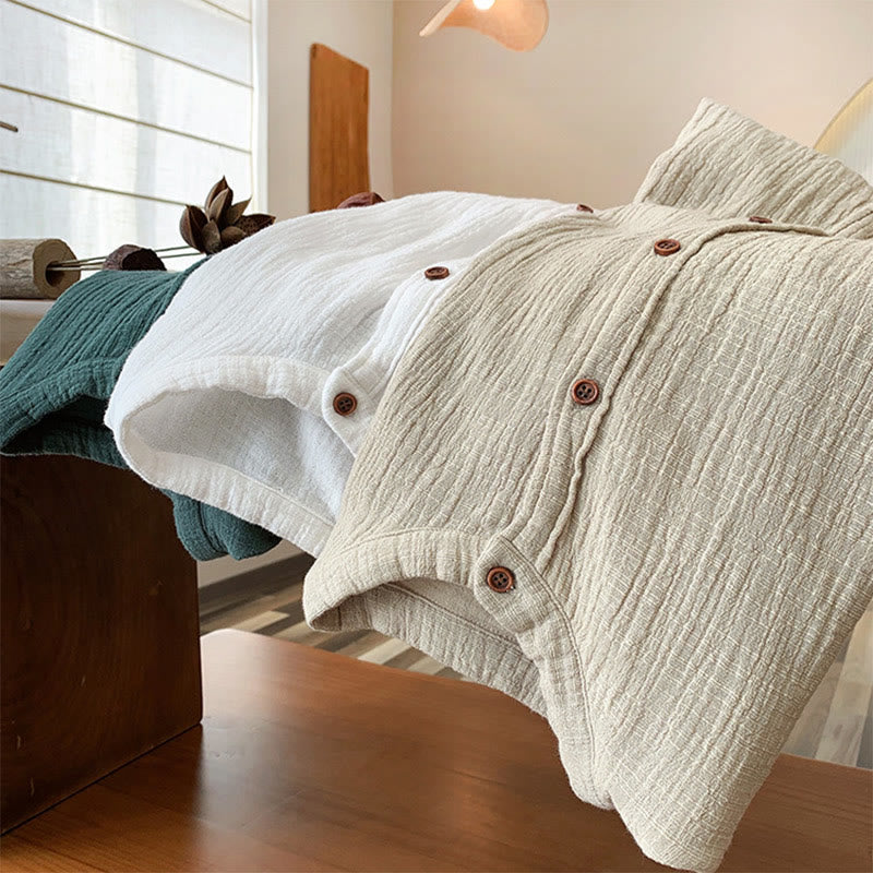 Buddha Stones Literackie Artystyczne Dwuwarstwowe Piaskowanie Bawełniane Lniane Ubrania - image 36