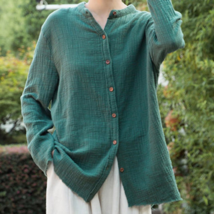 Buddha Stones Literackie Artystyczne Dwuwarstwowe Piaskowanie Bawełniane Lniane Ubrania - image 26