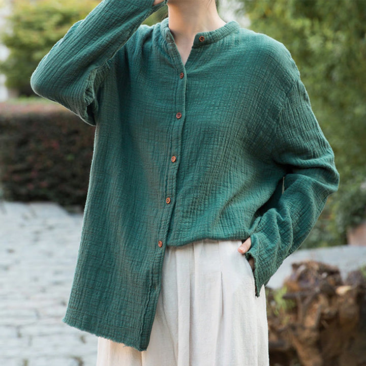 Buddha Stones Literackie Artystyczne Dwuwarstwowe Piaskowanie Bawełniane Lniane Ubrania - image 29