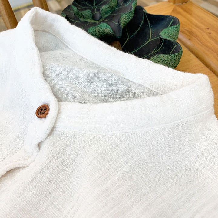 Buddha Stones Literackie Artystyczne Dwuwarstwowe Piaskowanie Bawełniane Lniane Ubrania - image 12