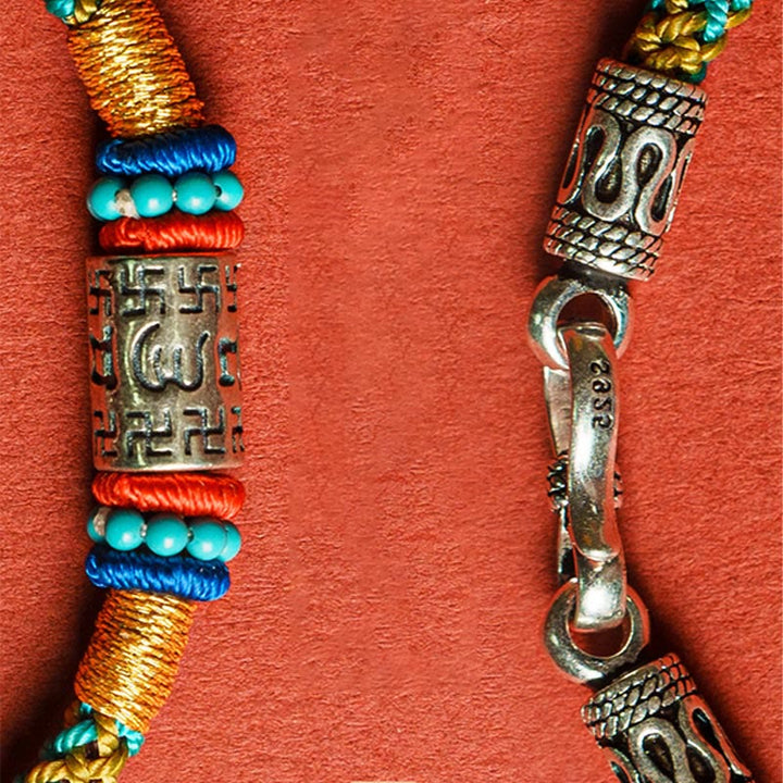 Buddha Stones Kolorowy sznur Sześć prawdziwych słów Bransoletka ze srebra 925 Focus - image 2