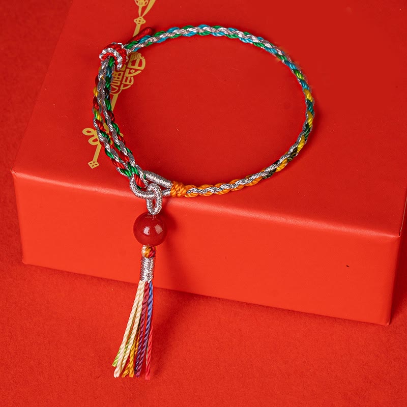 Bransoletka z kolorowych sznurków Cinnabar z Buddha Stones
