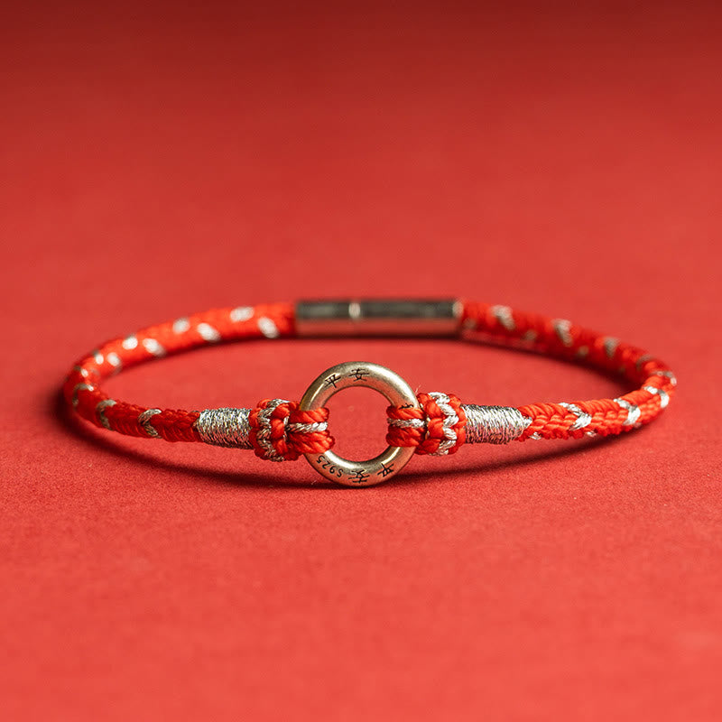 Bransoletka Buddha Stones Red String 925 ze srebra próby 925 Safe Luck - Czerwony - 19 cm - image 1