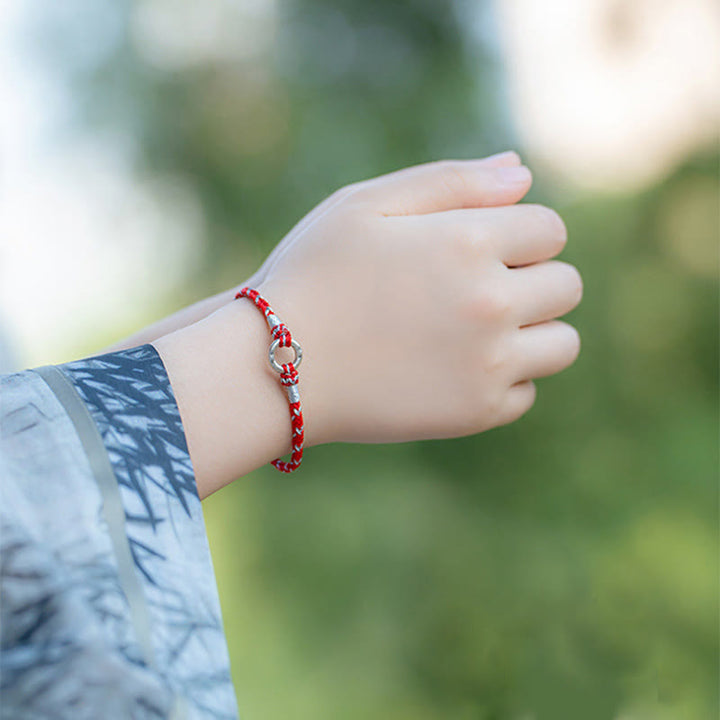 Bransoletka Buddha Stones Red String 925 ze srebra próby 925 Safe Luck