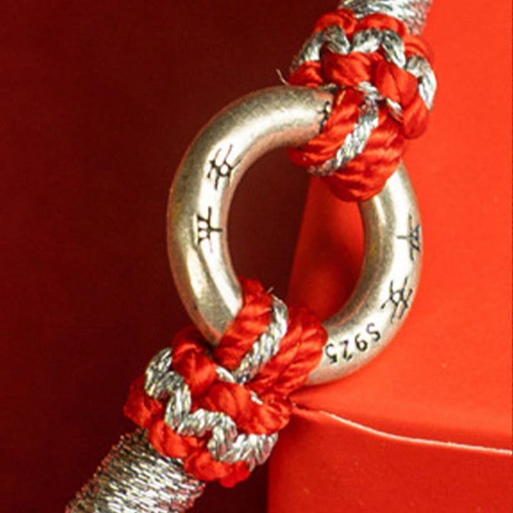 Bransoletka Buddha Stones Red String 925 ze srebra próby 925 Safe Luck