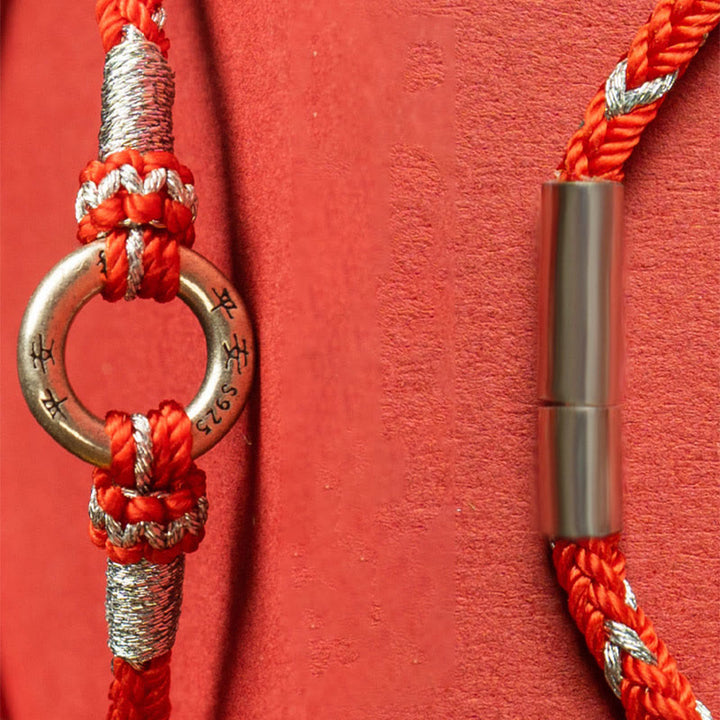 Bransoletka Buddha Stones Red String 925 ze srebra próby 925 Safe Luck
