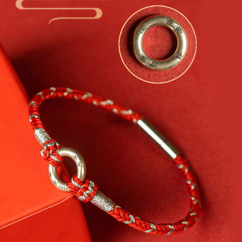Bransoletka Buddha Stones Red String 925 ze srebra próby 925 Safe Luck