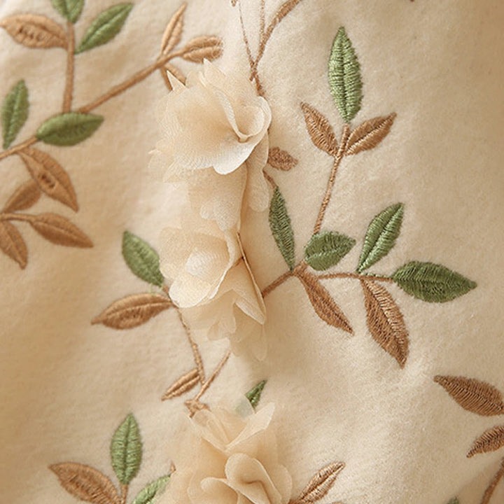 Szal z wełny Buddha Stones Kamienie 3D Kwiatowy haft Chwost Zimowy przytulny szalik podróżny - image 24