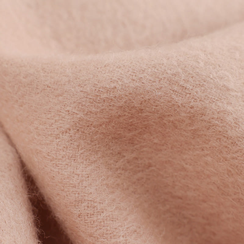 Szal z wełny Buddha Stones Kamienie Różowy Biały Kwiat Haft Chwost Zimowy Przytulny Podróżny Szalik Otulacz - image 3