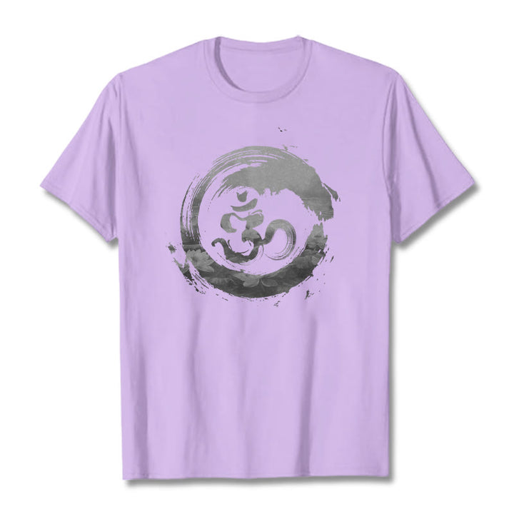 Koszulka z bawełny z motywem Buddha Stones Om Lotus - Śliwka - 2XL - image 13