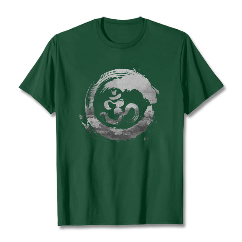 Koszulka z bawełny z motywem Buddha Stones Om Lotus - ForestGreen - 2XL - image 8