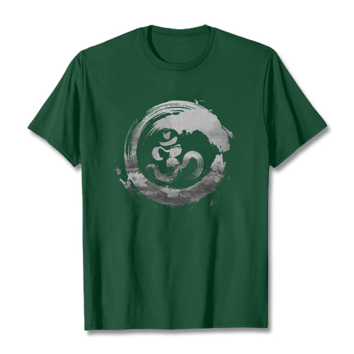 Koszulka z bawełny z motywem Buddha Stones Om Lotus - ForestGreen - 2XL - image 8