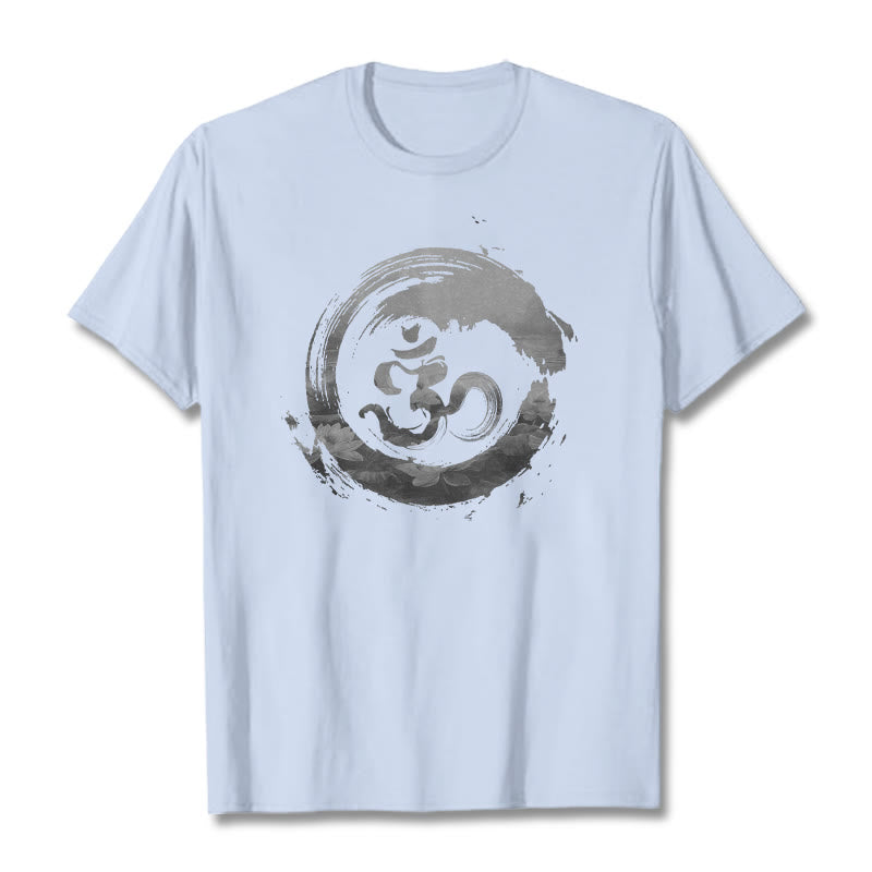 Koszulka z bawełny z motywem Buddha Stones Om Lotus - Jasnoniebieski - 2XL - image 10