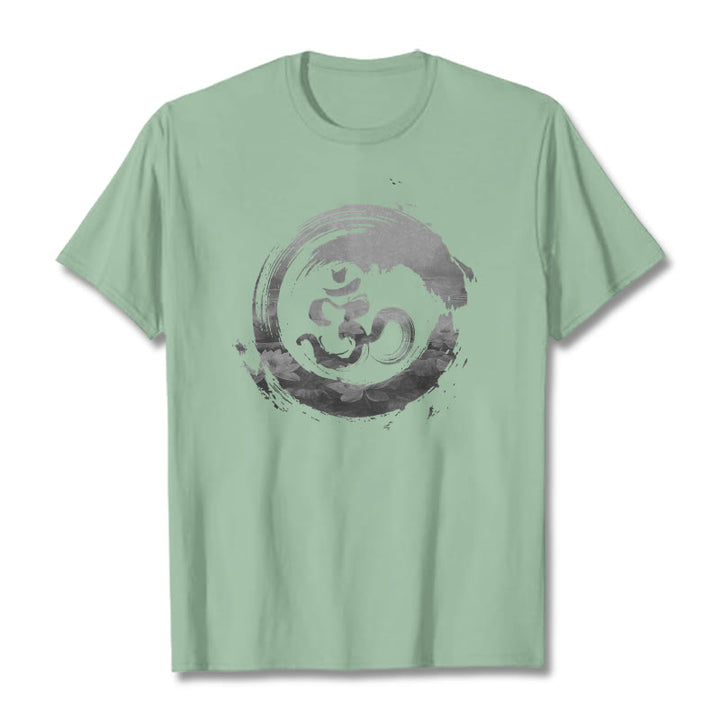 Koszulka z bawełny z motywem Buddha Stones Om Lotus - PaleGreen - 2XL - image 17