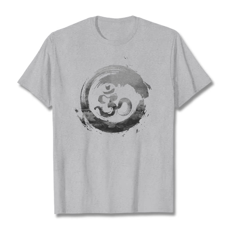 Koszulka z bawełny z motywem Buddha Stones Om Lotus - Jasnoszary - 2XL - image 19
