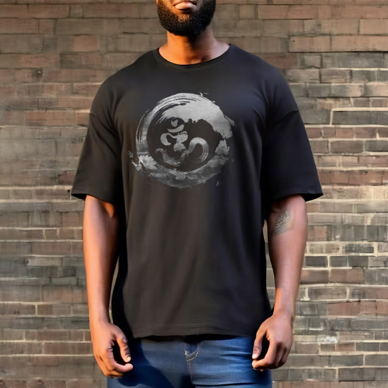 Koszulka z bawełny z motywem Buddha Stones Om Lotus - image 4