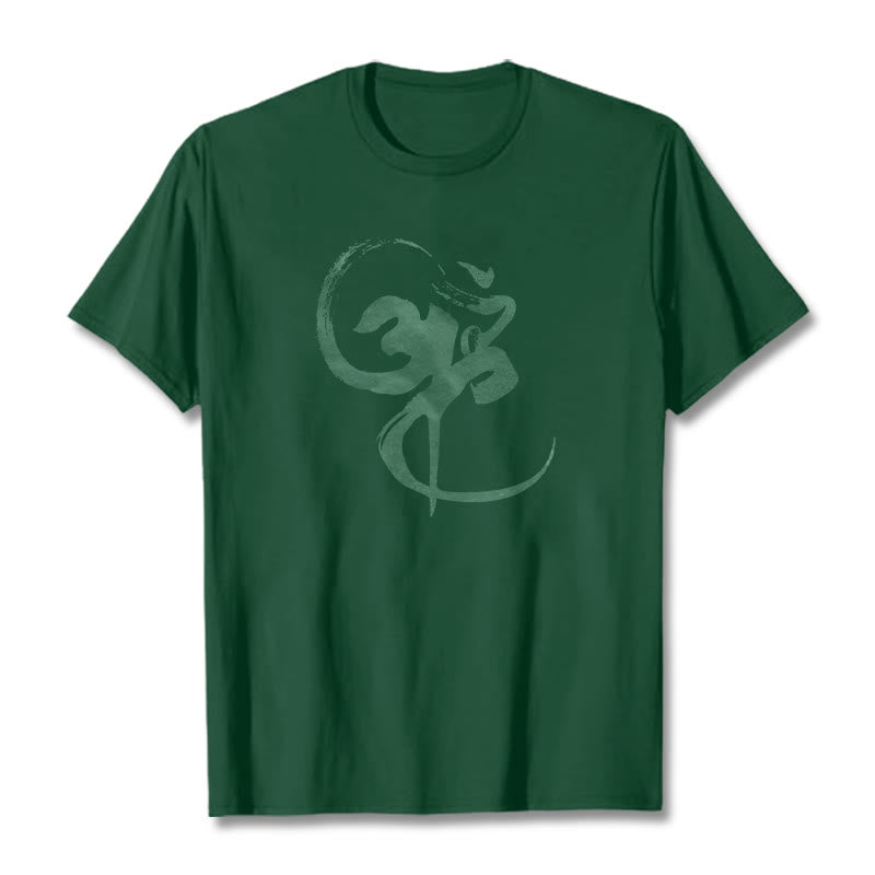 Koszulka z nadrukiem Buddha Stones Om Design Cotton Tee - ForestGreen - 2XL - image 8