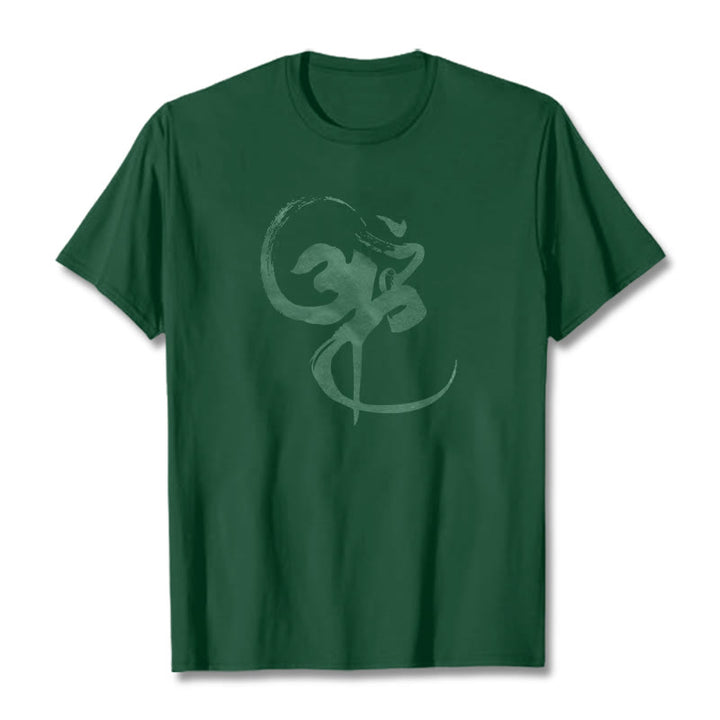 Koszulka z nadrukiem Buddha Stones Om Design Cotton Tee - ForestGreen - 2XL - image 9