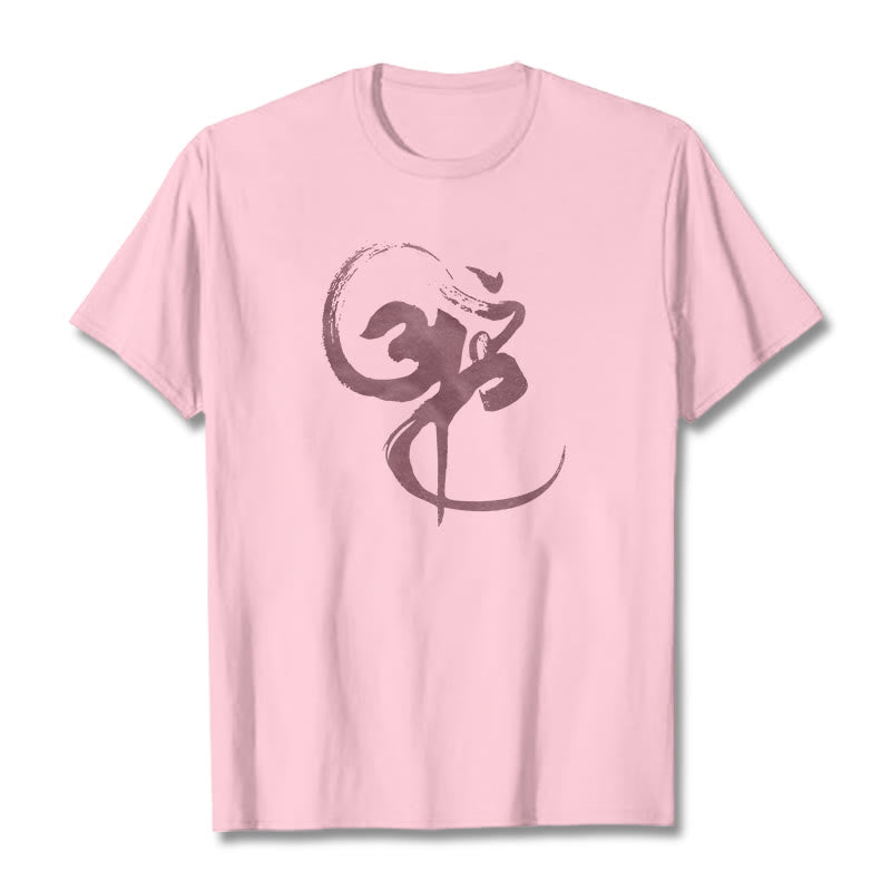 Koszulka z nadrukiem Buddha Stones Om Design Cotton Tee - Jasnoróżowy - 2XL - image 15