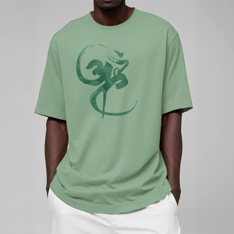 Koszulka z nadrukiem Buddha Stones Om Design Cotton Tee - image 18