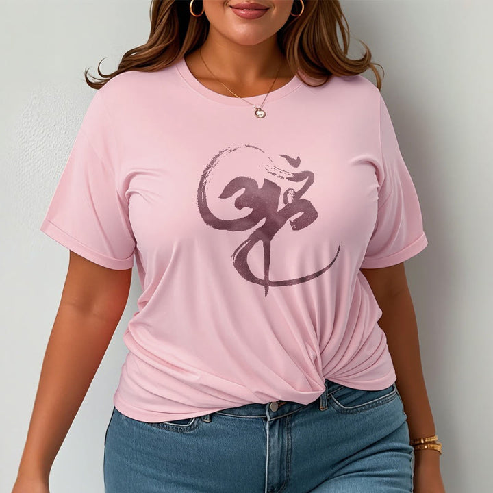 Koszulka z nadrukiem Buddha Stones Om Design Cotton Tee - image 16