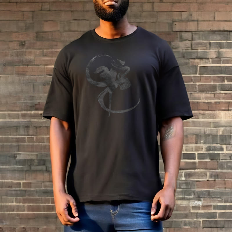 Koszulka z nadrukiem Buddha Stones Om Design Cotton Tee - image 3